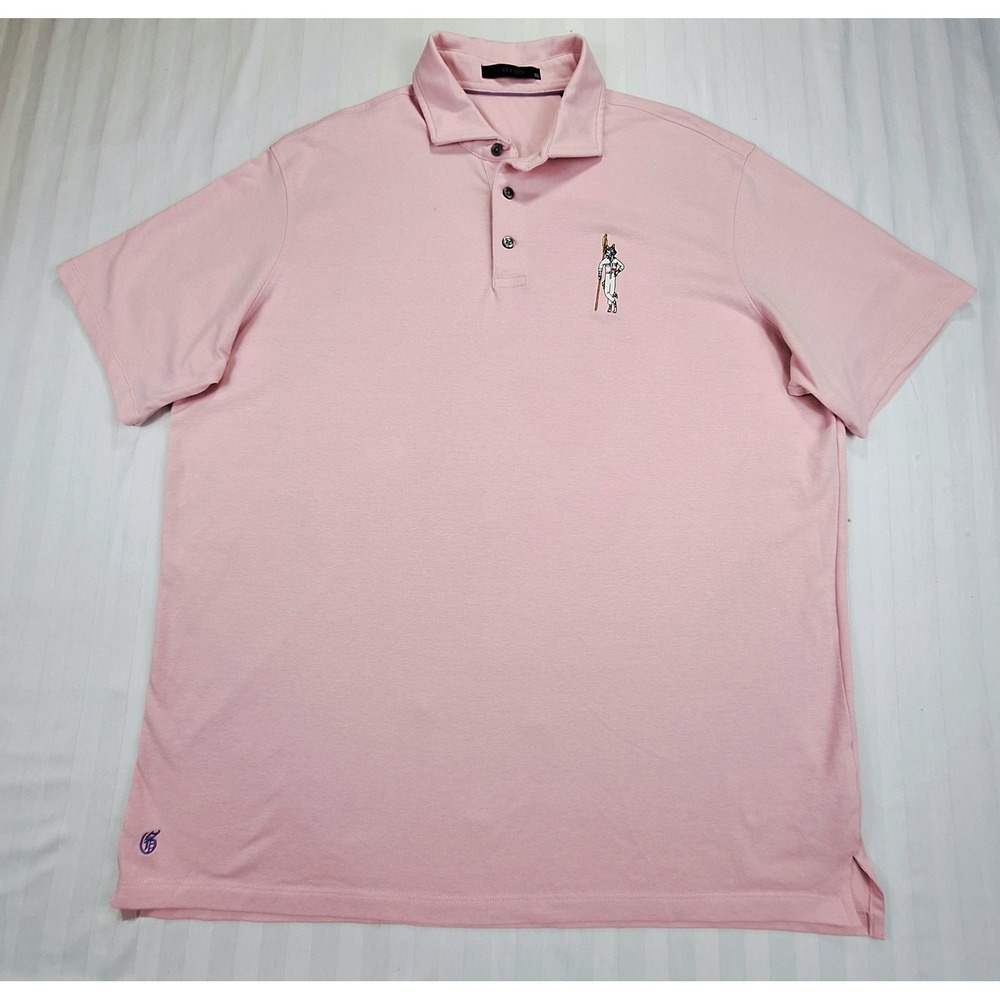 Greyson Clothiers Mens XL Pink brrr‎ Cooling Performance Wolf Polo Shirt